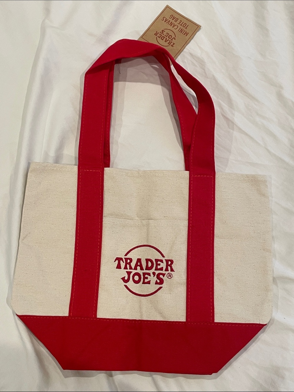 NEW Trader Joe’s mini red Tote Bag